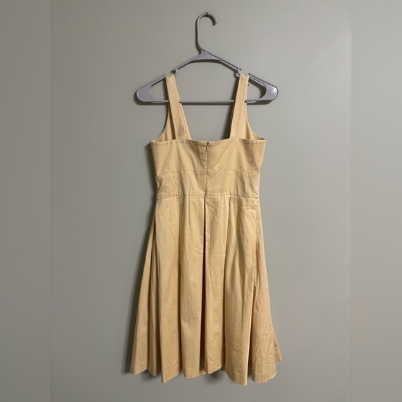 Calvin Klein Dress Size 2 Yellow Fit & Flare A Line Sleevless Cotton Stretch - Picture 2 of 7